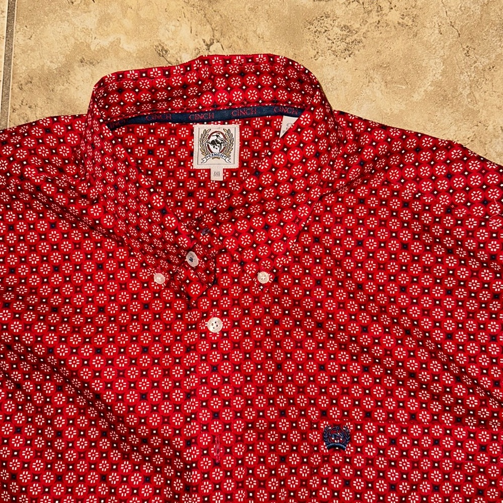 Men’s Red Medium Cinch Western Shirt